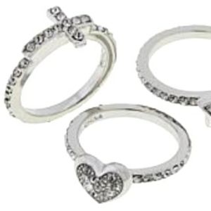 JOAN BOYCE HEART STAR CROSS PAVE RINGS SIZE 7